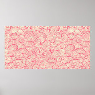 Poster motif vintage sans couture. Vagues abstraites dess
