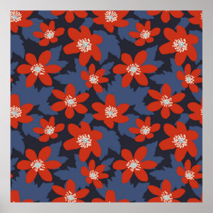 Poster Motif vintage sans faille dans le style scandinave