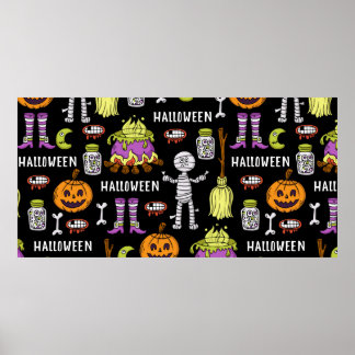 Poster motif vintage sans faille sur le thème de Happy Ha