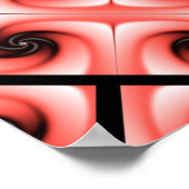 Poster Motif volute noir et pêche (Coin)