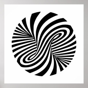 Poster Motif Vortex noir et blanc - Illusion optique