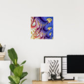 Poster Motif Waves Abstrait (Bureau à domicile)