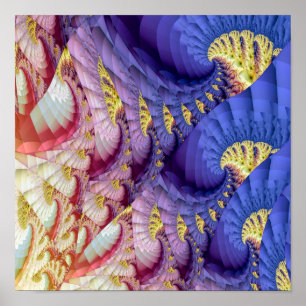 Poster Motif Waves Abstrait