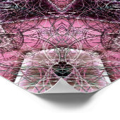 Poster Motif Web Mandala rose et violet vif (Coin)