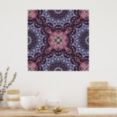 Poster Motif Web Mandala rose et violet vif (Cuisine)