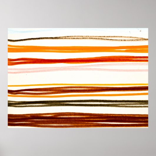 Poster Motif White Lines. Dessin d'encre des bandes géomé (Devant)