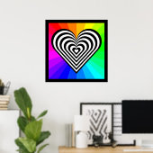 Poster Motif ZEBRA HEART RAINBOW (Bureau à domicile)