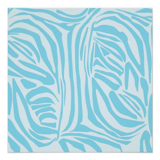 Poster Motif Zèbre Bleu (Devant)