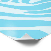 Poster Motif Zèbre Bleu (Coin)