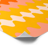 Poster Motif Zig Zag Jaune, Orange et Blanc Moderne (Coin)