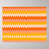 Poster Motif Zig Zag Jaune, Orange et Blanc Moderne (Devant)