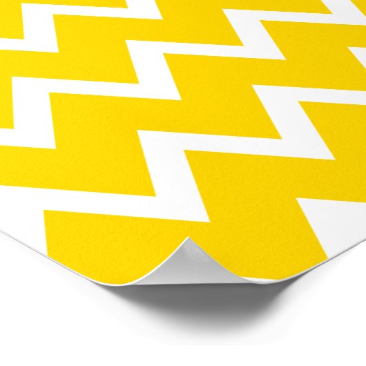 Poster Motif Zigzag jaune et blanc (Coin)