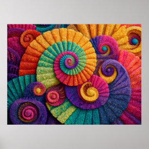 Poster Motifs Abstraits de la spirale vibrante