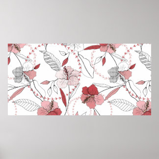 Poster Motifs botaniques. Motif de fleurs sans soudure is