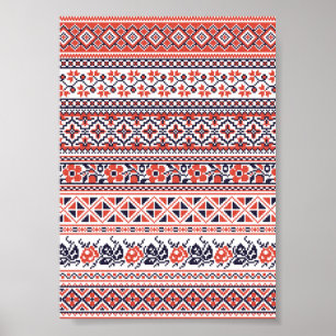 Poster Motifs de conception de point de croix