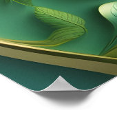 Poster Motifs de Feuilles verts dynamiques (Coin)