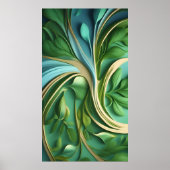 Poster Motifs de Feuilles verts dynamiques (Devant)