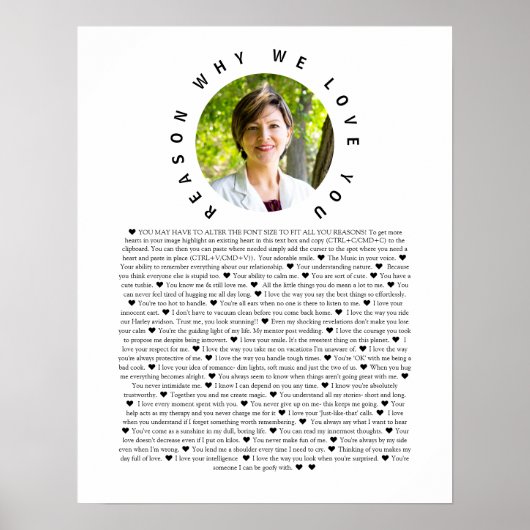 Poster Motifs de photo que nous vous aimons (Devant)