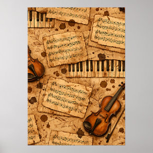 Poster Motifs esthétiques de l'Académie Sombre Vintage
