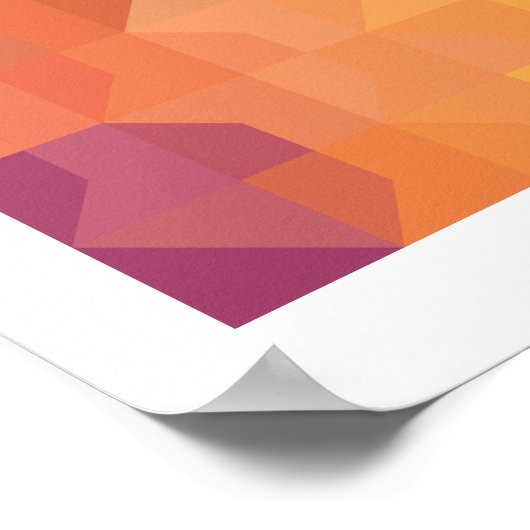 Poster Motifs géométriques | Carrés orange et triangles (Coin)