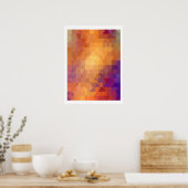 Poster Motifs géométriques | Carrés orange et triangles (Cuisine)