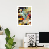 Poster Motifs géométriques | Triangles multicolores (Bureau à domicile)