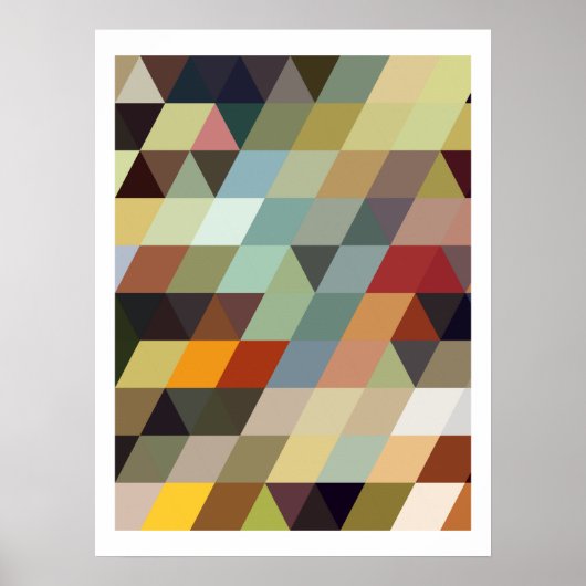 Poster Motifs géométriques | Triangles multicolores (Devant)