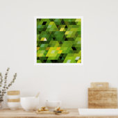 Poster Motifs géométriques | Triangles verts (Cuisine)