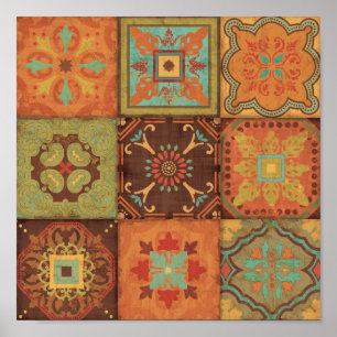 Poster Motifs indiens