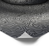 Poster motifs pivotants Abstraits dans un design monochro (Coin)