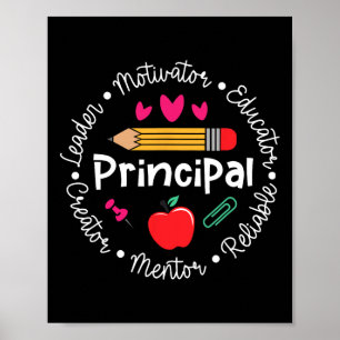 Poster Motivateur principal leader drôle retour à l'école