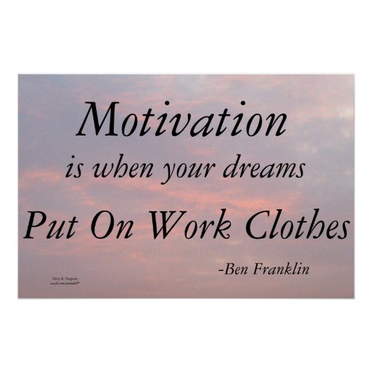 POSTER MOTIVATION BEN FRANKLIN (Devant)