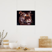 Poster Motivation Blacklight Tiger Eyes Imprimer (Cuisine)