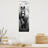 Poster Motivation Cheval Sans Limites Artwork Noir Blanc (Cuisine)