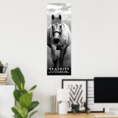 Poster Motivation Cheval Sans Limites Artwork Noir Blanc (Bureau à domicile)