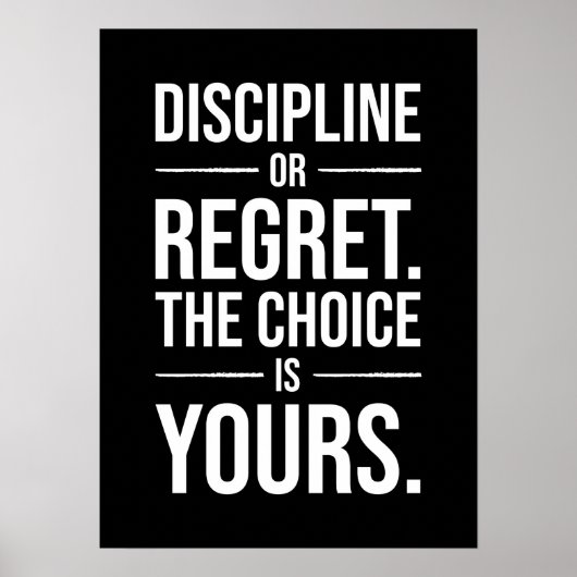 Poster Motivation de l'agitation - Discipline vs Regret (Devant)