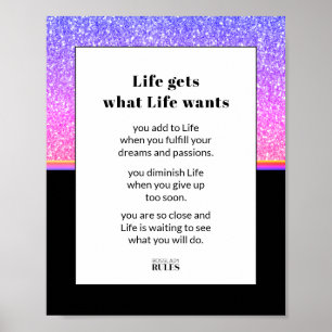 Poster Motivation de l'entreprise Parties scintillant ble