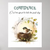 Poster Motivation de l'oiseau d'aquarelle mignonne (Devant)