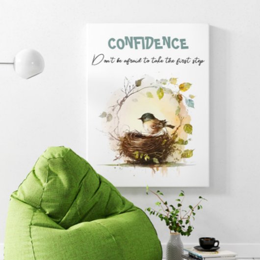 Poster Motivation de l'oiseau d'aquarelle mignonne