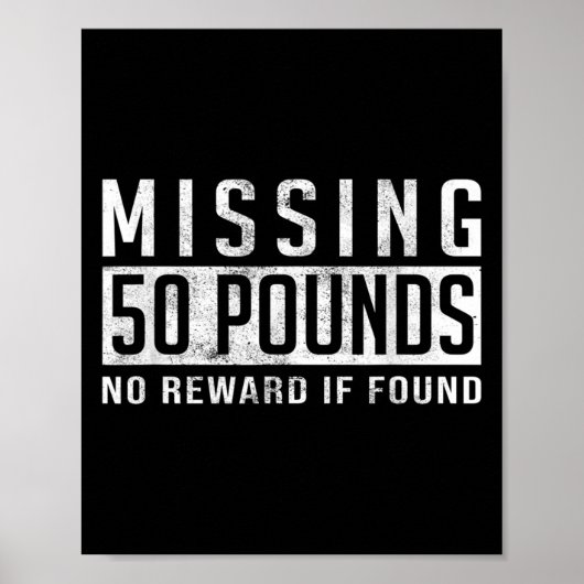 Poster Motivation de perte de poids de 50 livres manquant (Devant)