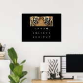 Poster motivation de réussite tigre (Bureau à domicile)