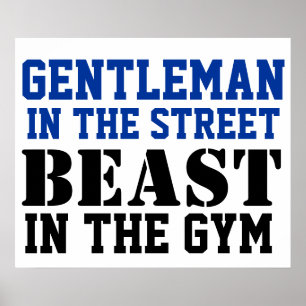Poster Motivation de sport Gentleman et Bête