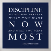 Poster Motivation Discipline Marine Bleu Blanc (Devant)
