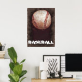Poster Motivation du baseball rétro (Bureau à domicile)