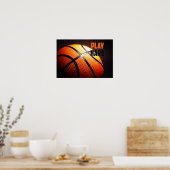 Poster Motivation du basket-ball - jouer dur par le contr (Cuisine)
