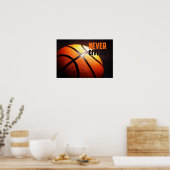 Poster Motivation du basket-ball - ne jamais abandonner p (Cuisine)
