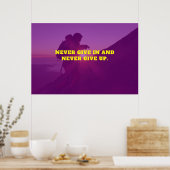 Poster Motivation du coucher de soleil rose (Cuisine)