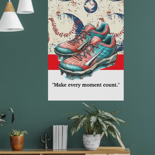 Poster Motivation du joueur de baseball (Salon 1)