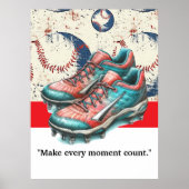 Poster Motivation du joueur de baseball (Devant)