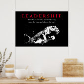Poster Motivation du leadership du tigre noir blanc (Cuisine)